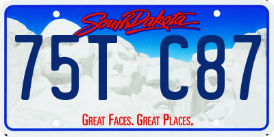 SD license plate 75TC87