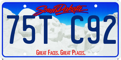 SD license plate 75TC92