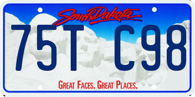 SD license plate 75TC98