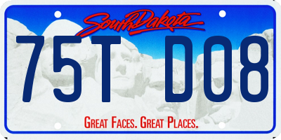 SD license plate 75TD08