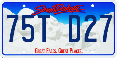 SD license plate 75TD27