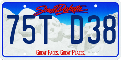SD license plate 75TD38