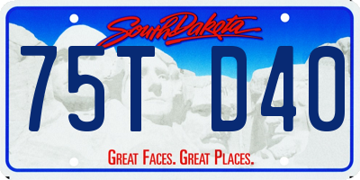 SD license plate 75TD40
