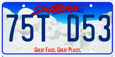 SD license plate 75TD53