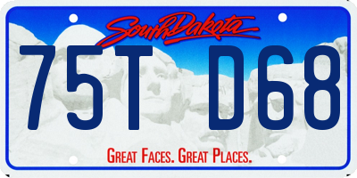 SD license plate 75TD68