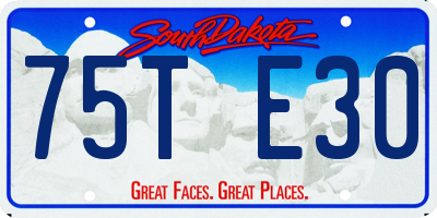 SD license plate 75TE30