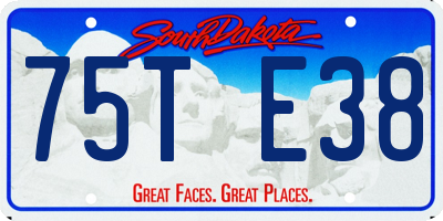SD license plate 75TE38