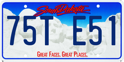 SD license plate 75TE51