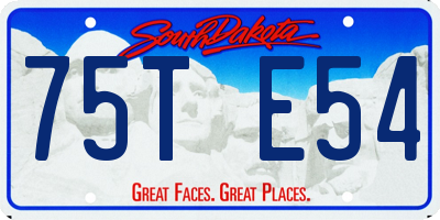 SD license plate 75TE54