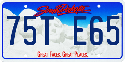 SD license plate 75TE65