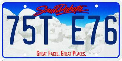 SD license plate 75TE76