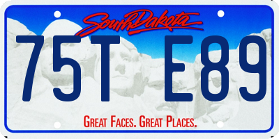 SD license plate 75TE89