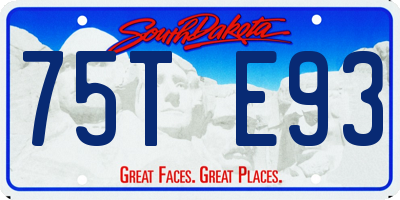 SD license plate 75TE93