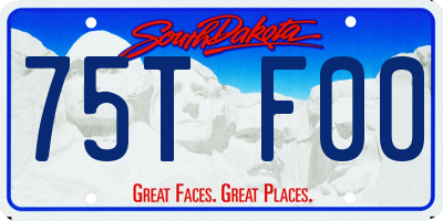 SD license plate 75TF00