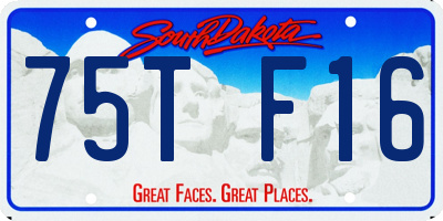 SD license plate 75TF16