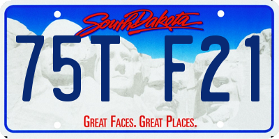 SD license plate 75TF21