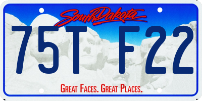 SD license plate 75TF22