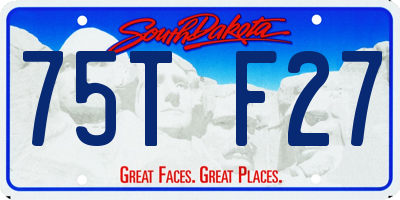 SD license plate 75TF27