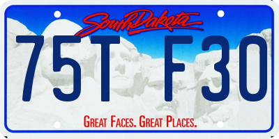 SD license plate 75TF30