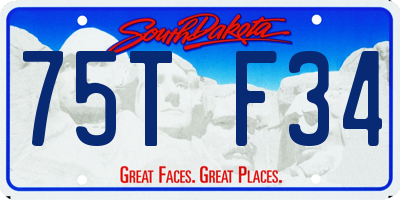 SD license plate 75TF34