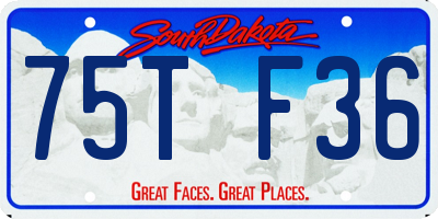 SD license plate 75TF36