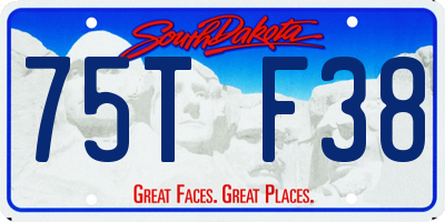 SD license plate 75TF38