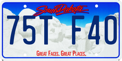 SD license plate 75TF40