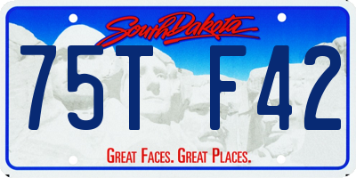 SD license plate 75TF42