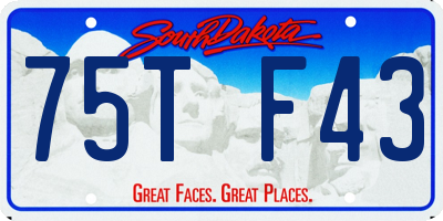 SD license plate 75TF43