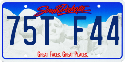 SD license plate 75TF44
