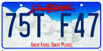 SD license plate 75TF47