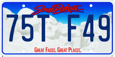 SD license plate 75TF49