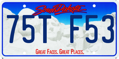 SD license plate 75TF53