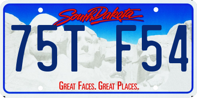 SD license plate 75TF54