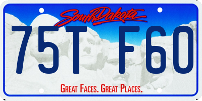 SD license plate 75TF60
