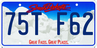 SD license plate 75TF62