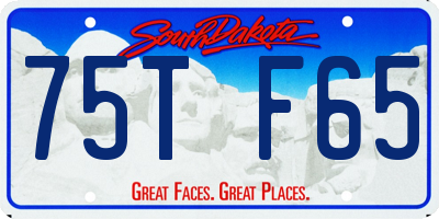 SD license plate 75TF65