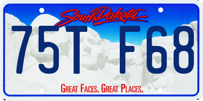 SD license plate 75TF68