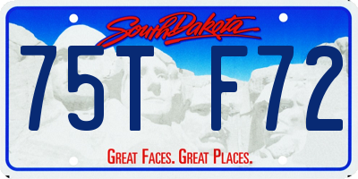 SD license plate 75TF72
