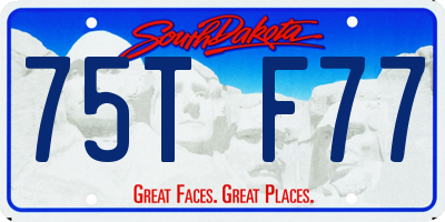 SD license plate 75TF77