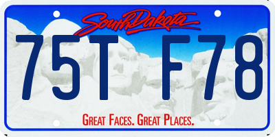 SD license plate 75TF78