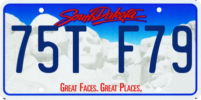 SD license plate 75TF79