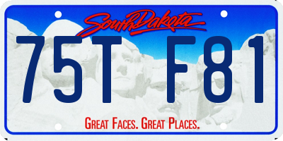 SD license plate 75TF81