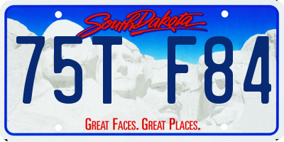SD license plate 75TF84