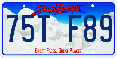 SD license plate 75TF89