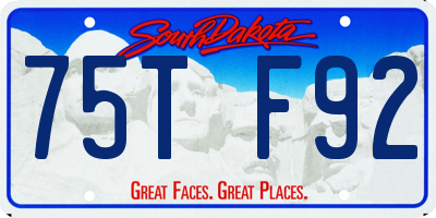 SD license plate 75TF92