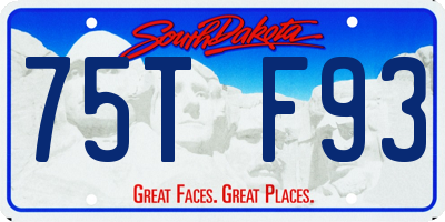 SD license plate 75TF93