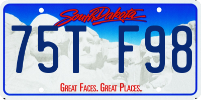 SD license plate 75TF98