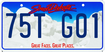SD license plate 75TG01