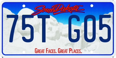 SD license plate 75TG05